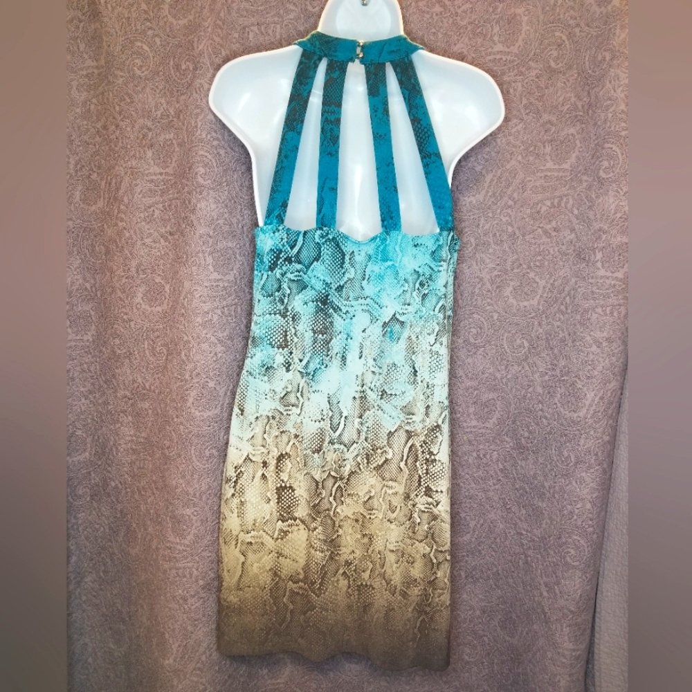 Whbm Halter Ombre Python Dress Small - image 2